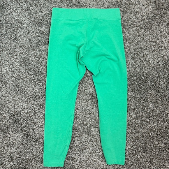 Nike Mid-Rise Tight Fit Crop Leggings Womens Medium Green Embroidered Swoosh - Picture 4 of 8